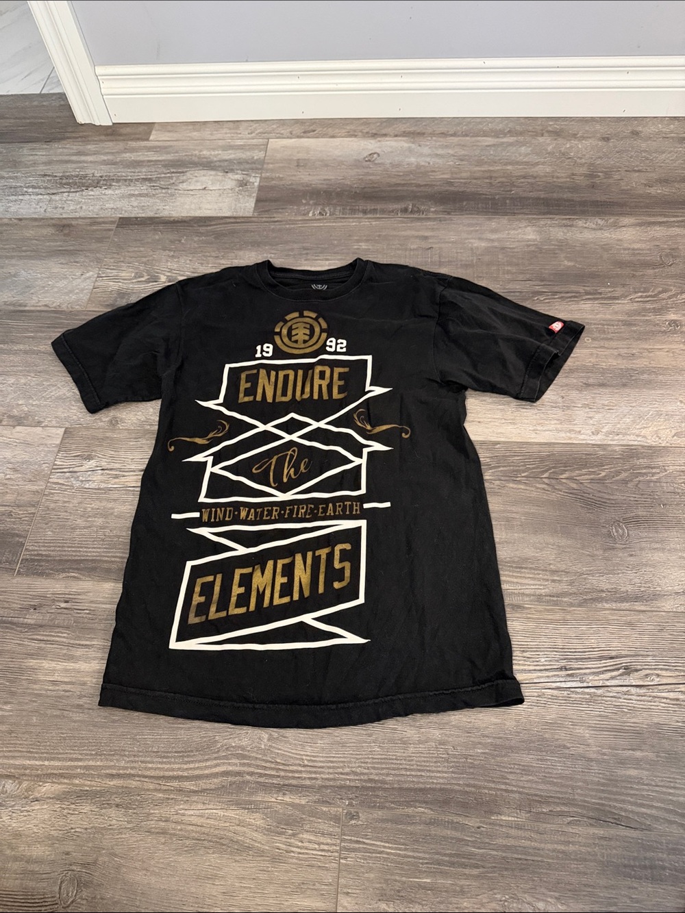 Element Endure Graphic Tee - Black with Gold & White Print